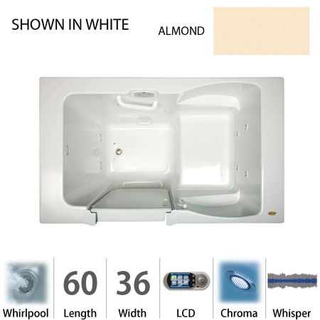 A large image of the Jacuzzi F7N6036 WRL 5CW Almond