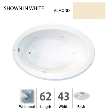 A large image of the Jacuzzi GAL6243 WLR 2HX Almond