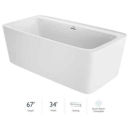 A large image of the Jacuzzi ADF6734BCXXXX White / White Drain