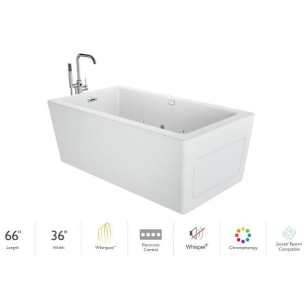 A large image of the Jacuzzi BIB6636WUR2CP White / Chrome Trim