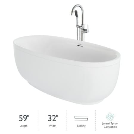 A large image of the Jacuzzi CSB6732BCXXXX White / Polished Chrome