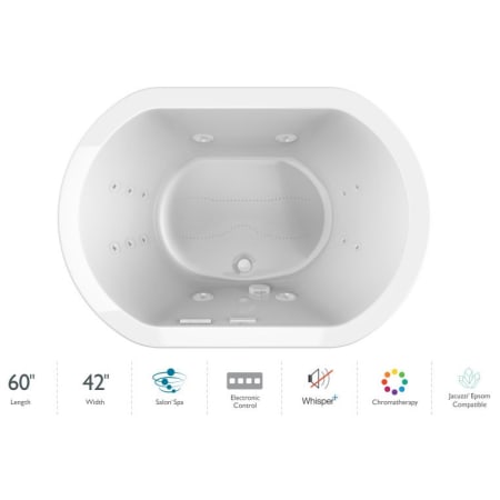A large image of the Jacuzzi DUE6042CCR4CP White / White Trim