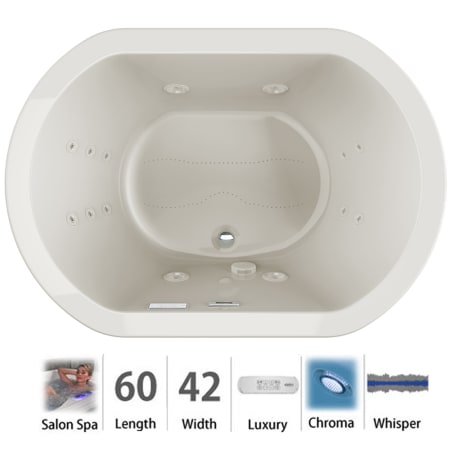 A large image of the Jacuzzi DUE6042CCR4CW Oyster / Chrome Trim