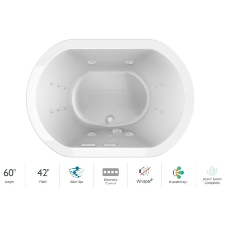 A large image of the Jacuzzi DUE6042CCR4IP White / Chrome Trim