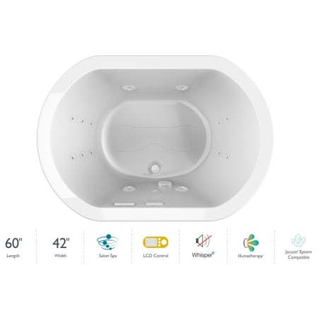 A large image of the Jacuzzi DUE6042CCR5IP White / White Trim