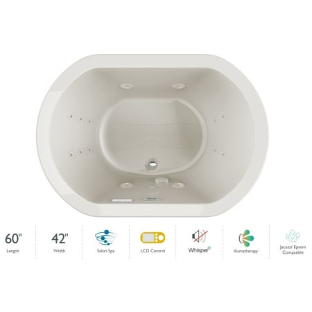 A large image of the Jacuzzi DUE6042CCR5IP Oyster / Chrome Trim