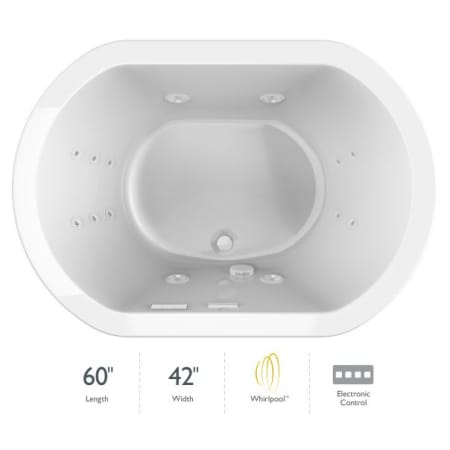 A large image of the Jacuzzi DUE6042WCR2HX White / White Trim