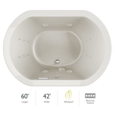 A large image of the Jacuzzi DUE6042WCR2HX Oyster / Chrome Trim