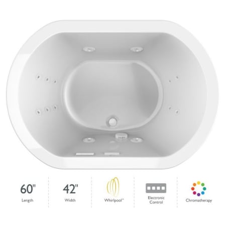 A large image of the Jacuzzi DUE6042WCR4CH White / Chrome Trim