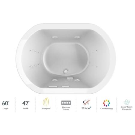 A large image of the Jacuzzi DUE6042WCR4CP White / Chrome Trim