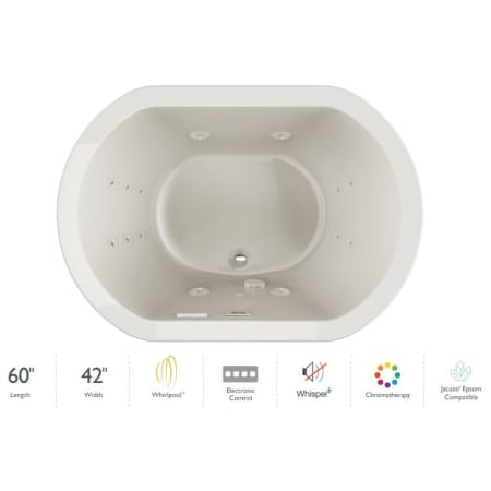A large image of the Jacuzzi DUE6042WCR4CP Oyster / Chrome Trim