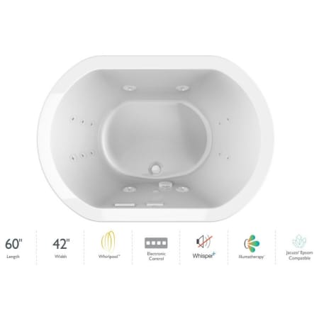A large image of the Jacuzzi DUE6042WCR4IP White / Chrome Trim