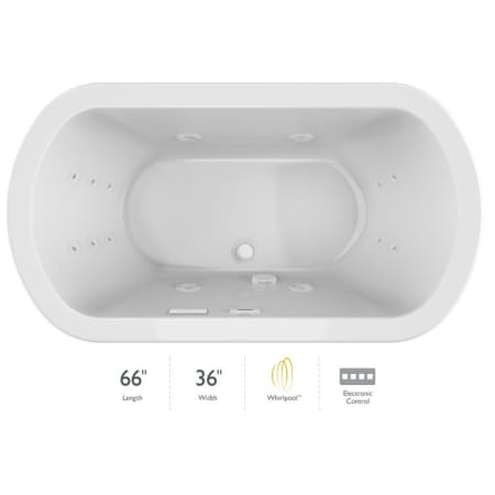 A large image of the Jacuzzi DUE6636WCR2HX White / White Trim