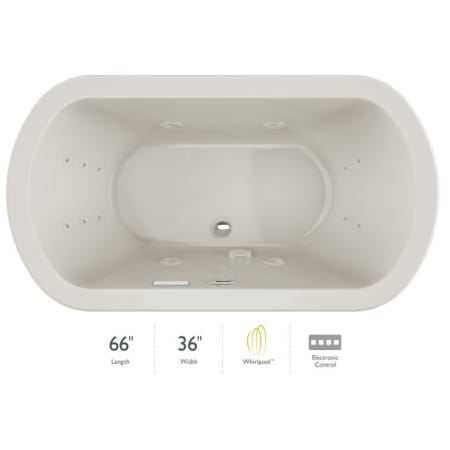 A large image of the Jacuzzi DUE6636WCR2HX Oyster / Oyster Trim