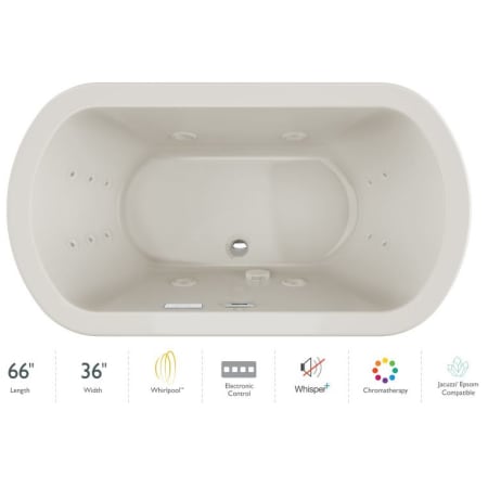 A large image of the Jacuzzi DUE6636WCR4CP Oyster / Chrome Trim