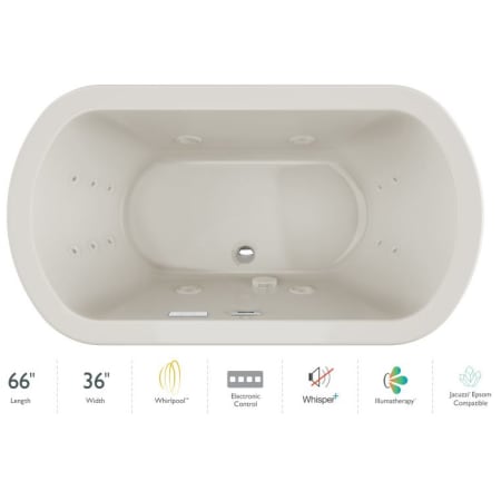 A large image of the Jacuzzi DUE6636WCR4IP Oyster / Chrome Trim