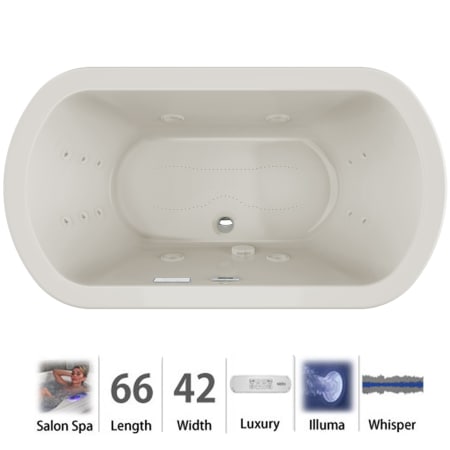 A large image of the Jacuzzi DUE6642CCR4IW Oyster / Chrome Trim