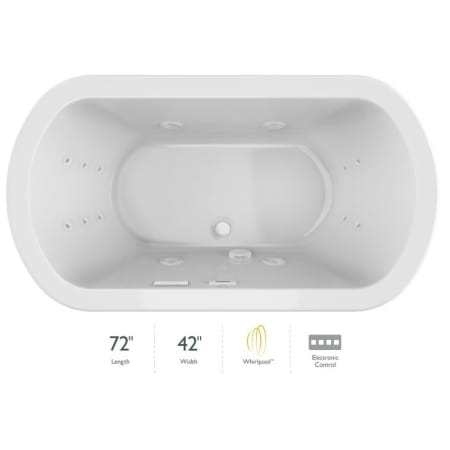 A large image of the Jacuzzi DUE7242WCR2HX White / Chrome Trim