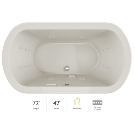 A large image of the Jacuzzi DUE7242WCR2HX Oyster / Chrome Trim