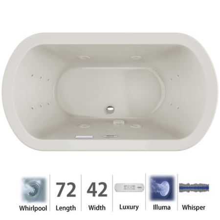 A large image of the Jacuzzi DUE7242WCR4IW Oyster / Chrome Trim