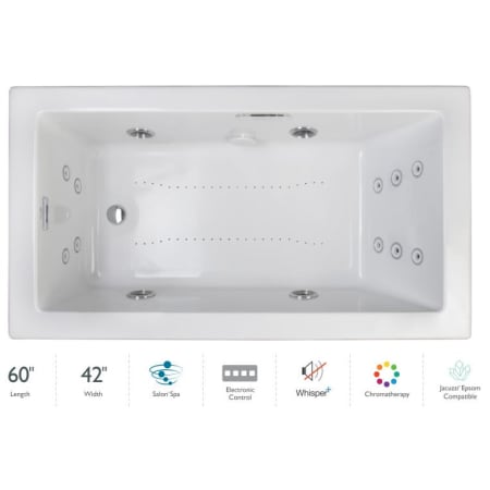 A large image of the Jacuzzi ELA6042CLR4CP White / White Trim