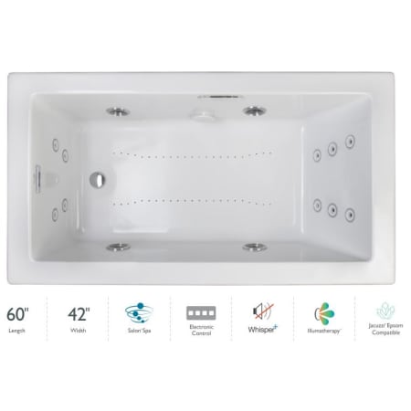 A large image of the Jacuzzi ELA6042CLR4IP White / White Trim