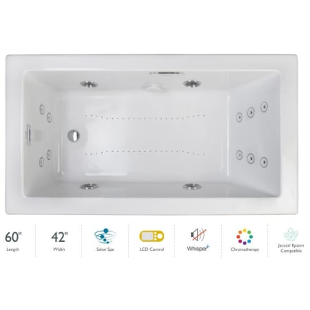 A large image of the Jacuzzi ELA6042CLR5CP White / White Trim