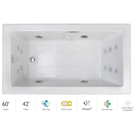 A large image of the Jacuzzi ELA6042CLR5IP White / White Trim