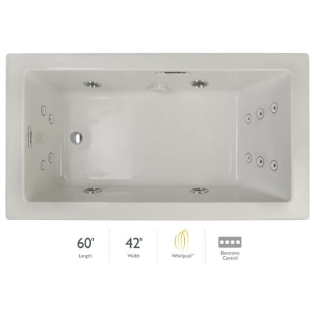 A large image of the Jacuzzi ELA6042WLR2HX Oyster / Chrome Trim