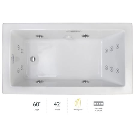 A large image of the Jacuzzi ELA6042WLR2XX White / Chrome Trim