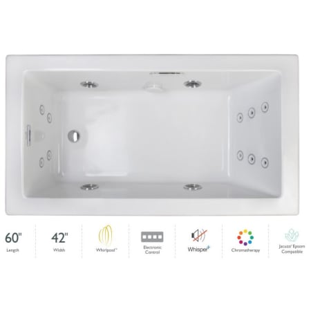 A large image of the Jacuzzi ELA6042WLR4CP White / White Trim