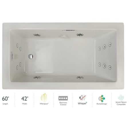 A large image of the Jacuzzi ELA6042WLR4IP Oyster / Chrome Trim
