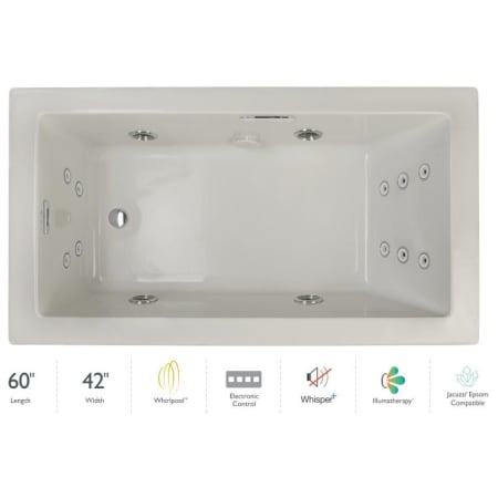 A large image of the Jacuzzi ELA6042WLR4IP Oyster / Chrome Trim