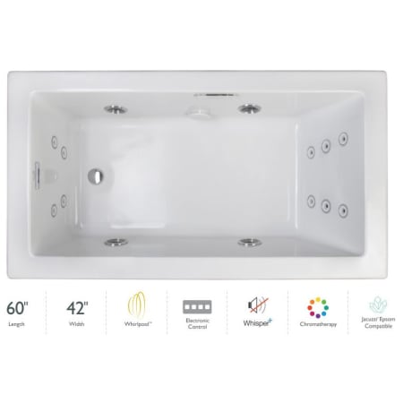 A large image of the Jacuzzi ELA6042WRL4CP White / Chrome Trim