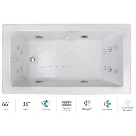 A large image of the Jacuzzi ELA6636CRL4IP White / White Trim