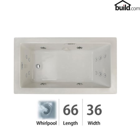 A large image of the Jacuzzi ELA6636WLR2HX-LQ Oyster / Chrome Trim