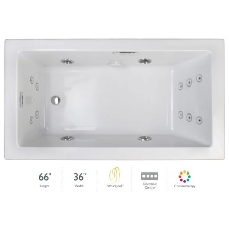 A large image of the Jacuzzi ELA6636WLR4CH White / White Trim