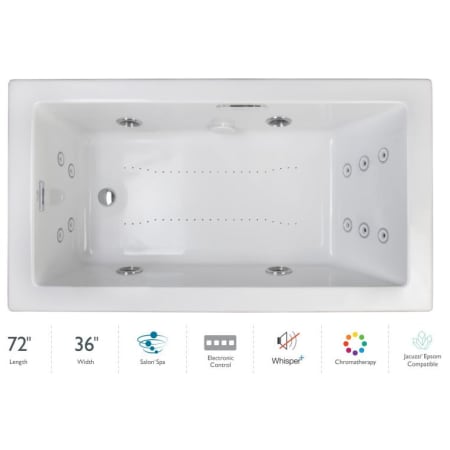 A large image of the Jacuzzi ELA7236CLR4CP White / White Trim