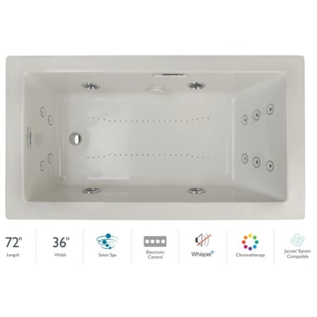 A large image of the Jacuzzi ELA7236CLR4CP Oyster / Chrome Trim