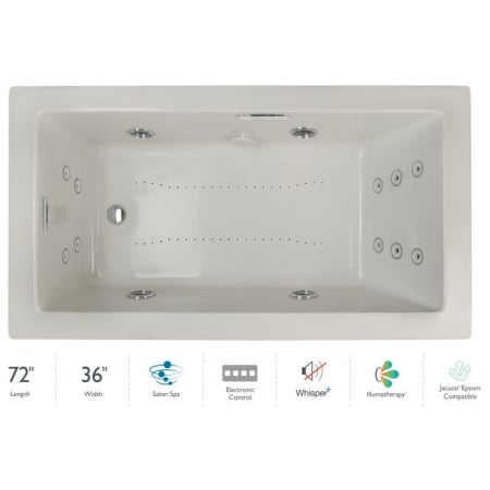 A large image of the Jacuzzi ELA7236CLR4IP Oyster / Chrome Trim