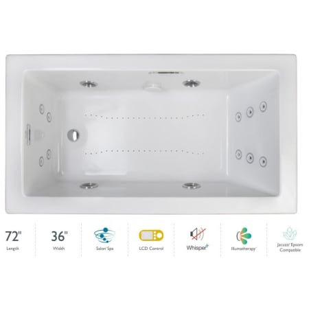 A large image of the Jacuzzi ELA7236CRL5IP White / Chrome Trim