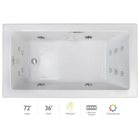 A large image of the Jacuzzi ELA7236WLR4CH White / White Trim