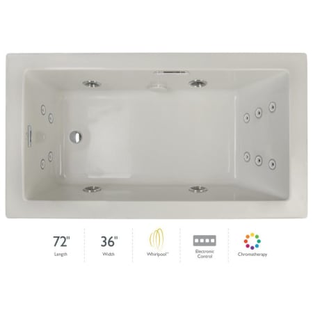 A large image of the Jacuzzi ELA7236WLR4CH Oyster / Chrome Trim