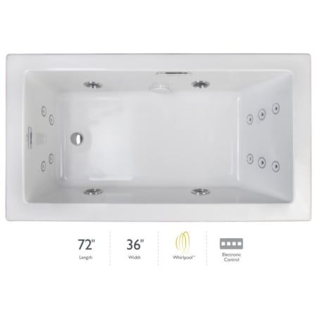 A large image of the Jacuzzi ELA7236WRL2HX White / White Trim