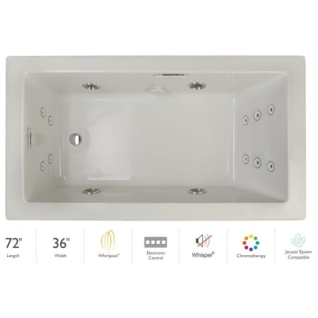 A large image of the Jacuzzi ELA7236WRL4CP Oyster / Oyster Trim