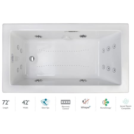 A large image of the Jacuzzi ELA7242CLR4IP White / White Trim