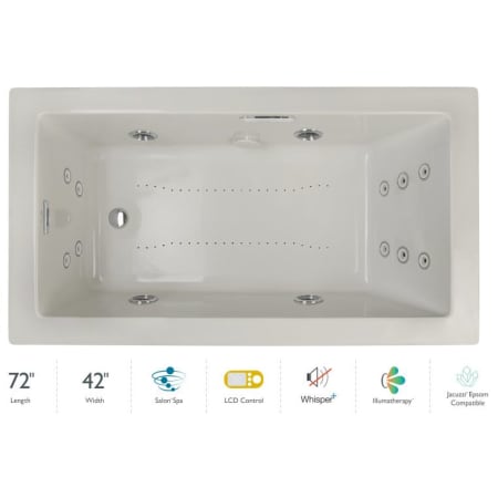 A large image of the Jacuzzi ELA7242CRL5IP Oyster / Chrome Trim