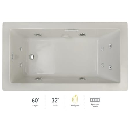 A large image of the Jacuzzi ELL6032WLR2HX Oyster / Chrome Trim