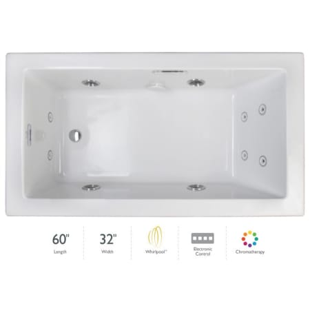A large image of the Jacuzzi ELL6032WLR4CH White / Chrome Trim