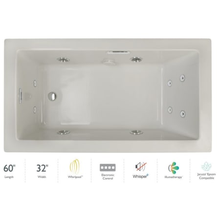 A large image of the Jacuzzi ELL6032WLR4IP Oyster / Oyster Trim